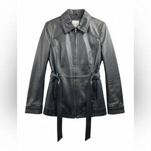 VTG Y2K East 5th Women’s Genuine Leather Belted Jacket